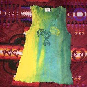 Tye dyed Bebe tank top/ v-neck wife beater